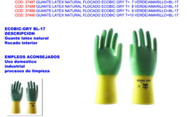 ECOBIC Guante Látex Flocado Gris T-7