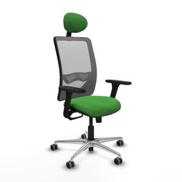 PIQUERAS Y CRESPO Silla de oficina Zulema con mecanismo Sincro, Verde y Gris