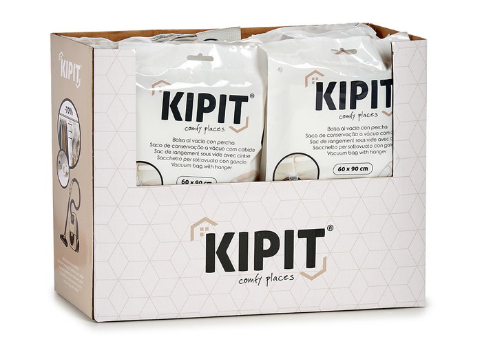 Kipit Bolsa de Vacío 60x90 cm con Percha para Ahorrar Espacio (Set de 36)