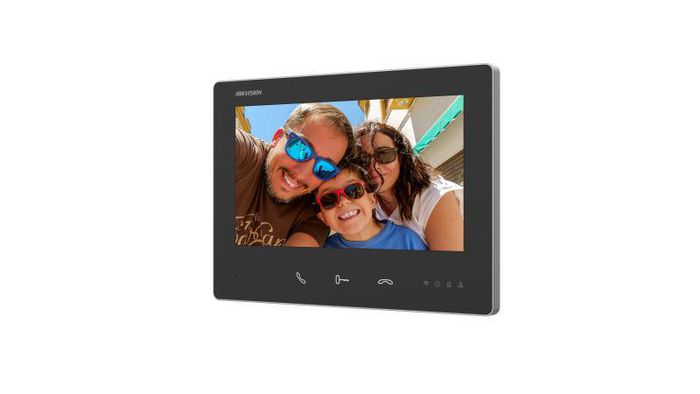 Hikvision Monitor Interior WiFi con Pantalla Táctil 7" para Videoportero HD 2 Hilos, Negro
