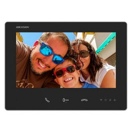 Hikvision Monitor Interior WiFi con Pantalla Táctil 7" para Videoportero HD 2 Hilos, Negro