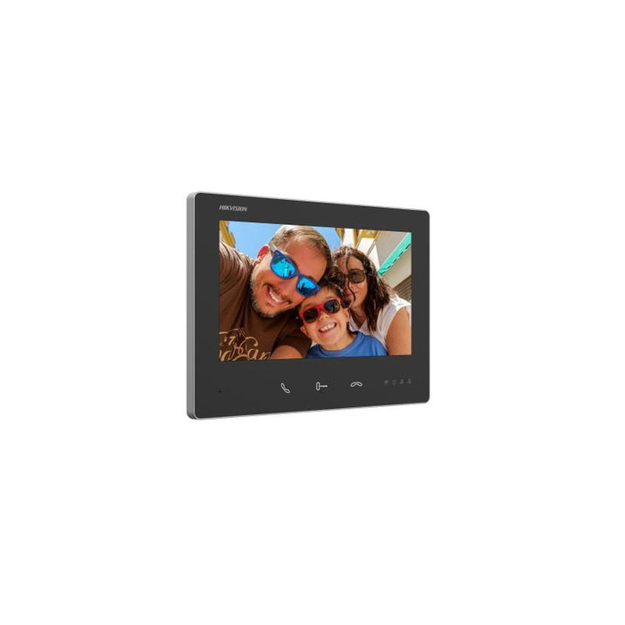 Hikvision Monitor interior WiFi con pantalla táctil 7 pulgadas para videoportero HD 2 hilos, negro Hikvision Monitor interior WiFi con pantalla táctil 7 pulgadas para videoportero HD 2 hilos, negro