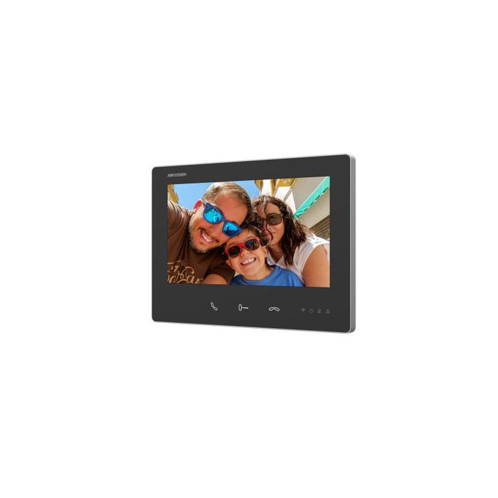 Hikvision Monitor interior WiFi con pantalla táctil 7 pulgadas para videoportero HD 2 hilos, negro Hikvision Monitor interior WiFi con pantalla táctil 7 pulgadas para videoportero HD 2 hilos, negro