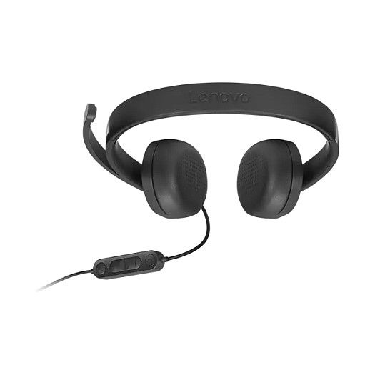 Lenovo 4XD1P83425 - Auriculares Diadema Alámbricos USB-A Estéreo (Negro) para Llamadas y Música - Plegables, Circumaural, Frecuencia 20-20000 Hz