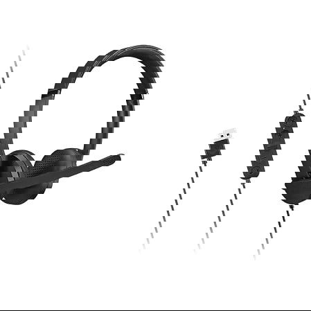 Lenovo 4XD1P83425 - Auriculares Diadema Alámbricos USB-A Estéreo (Negro) para Llamadas y Música - Plegables, Circumaural, Frecuencia 20-20000 Hz