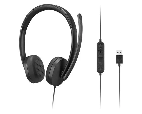 Lenovo 4XD1P83425 Auriculares Diadema Alámbricos USB Tipo A para Llamadas y Música, Circumaural, Negro
