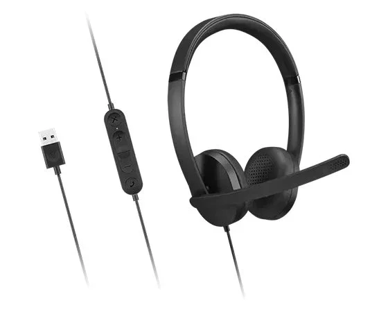 Lenovo 4XD1P83425 Auriculares Diadema Alámbricos USB Tipo A para Llamadas y Música, Circumaural, Negro