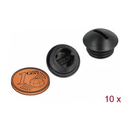 DeLOCK Tapón de cierre M12 x 1,5 negro 10 piezas