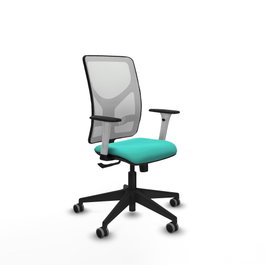 PIQUERAS Y CRESPO Silla de oficina Motilla con mecanismo Sincro, Turquesa y Blanco