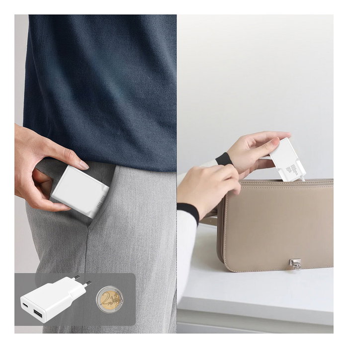 4smarts Cargador PDPlug Slim Duos 30W GaN USB-C + USB-A Blanco