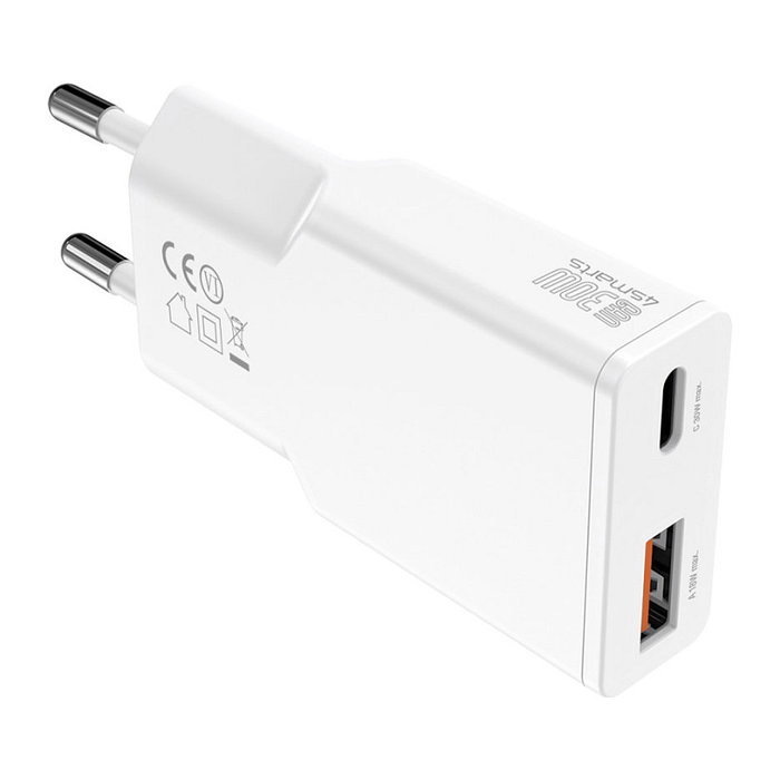 4smarts Cargador PDPlug Slim Duos 30W GaN USB-C + USB-A Blanco