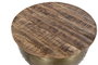 DKD Home Decor Mesa de Centro de Mango y Metal Dorado