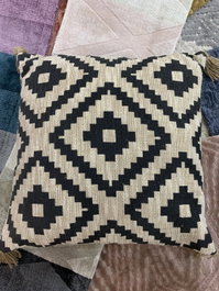 DKD Home Decor Cojín India 1c24 Boho Algodón Lino 45 x 45 cm
