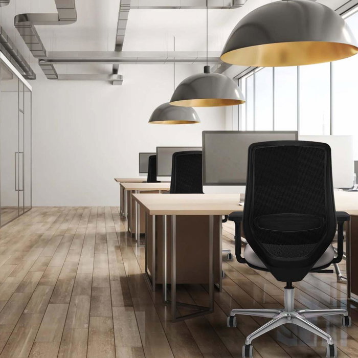 PIQUERAS Y CRESPO Silla de oficina Mardos con mecanismo Sincro, Marrón oscuro y Negro
