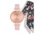 Olivia Burton OB16GSET23 Reloj y Pañuelo Rosa y Dorado