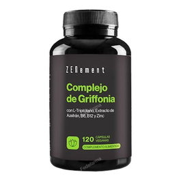 ZENEMENT Complejo De Griffonia 120 Cápsulas con Azafrán y Vitaminas B1, B6, Zinc para el Ánimo y Energía