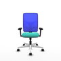 PIQUERAS Y CRESPO Silla de oficina Motilla con mecanismo Sincro, Turquesa y Azul
