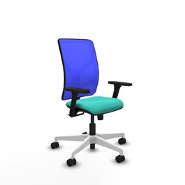 PIQUERAS Y CRESPO Silla de oficina Motilla con mecanismo Sincro, Turquesa y Azul