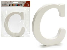 Pincello Letra C Madera Blanca 1.8 x 21 x 17 cm (Set de 12)