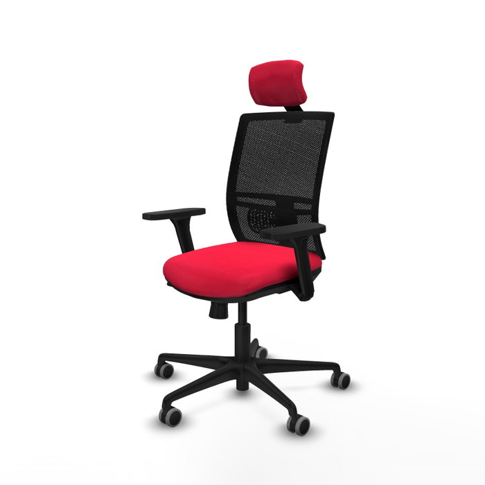 PIQUERAS Y CRESPO Silla de oficina Yunquera con mecanismo Sincro/Traslack, Rojo y Negro PIQUERAS Y CRESPO Silla de oficina Yunquera con mecanismo Sincro/Traslack, Rojo y Negro