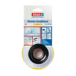 Tesa Cinta Aislante de Silicona Premium Xtreme Conditions 25 mm * 3 m, Negro, Autosoldable, Resistente a 260 grados C y UV para Cableado Electrico y Sellado