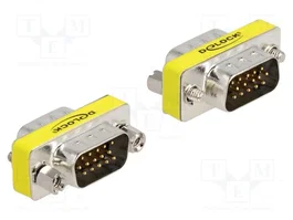 DeLOCK 65010 Adaptador de cambio de género VGA macho a macho, Plata
