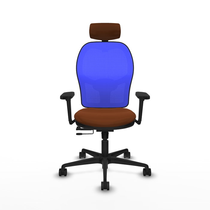 PIQUERAS Y CRESPO Silla de oficina Jorquera con mecanismo Sincro/Traslack, Azul y Marrón