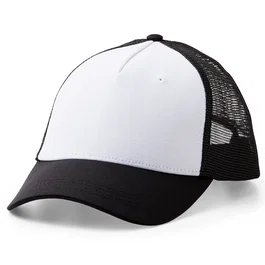 Cricut Trucker Hat 2009419, Gorra de Béisbol para Adulto Unisex, Malla y Poliéster, Negro y Blanco, Monocromo
