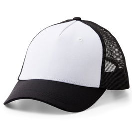 Cricut 2009419 Gorra de béisbol de malla y poliéster para adulto unisex, color negro y blanco