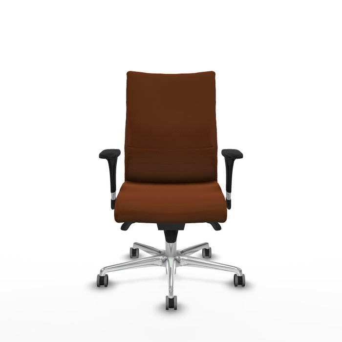 PIQUERAS Y CRESPO Silla Albacete confidente marrón con mecanismo Sincro y base de aluminio PIQUERAS Y CRESPO Silla Albacete confidente marrón con mecanismo Sincro y base de aluminio
