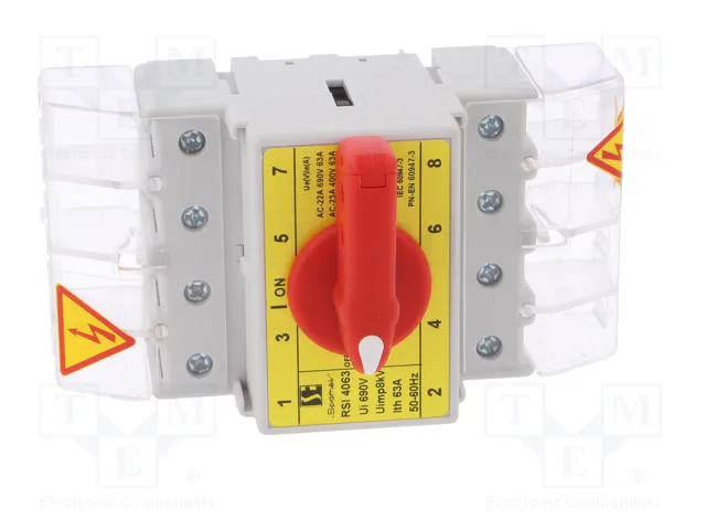 SPAMEL RSI-4063-W03 Interruptor de aislamiento de 4 polos, 63A, 400VAC