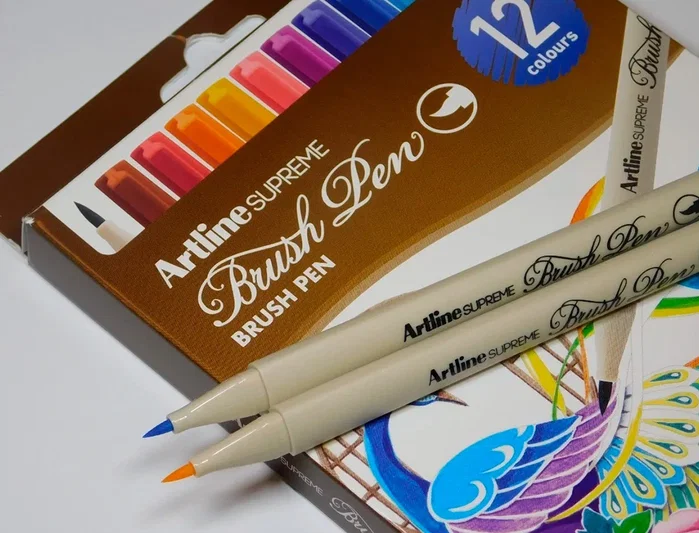 Artline Rotulador Supreme Brush Punta Pincel Base Agua Bolsa 12 Unidades Colores Surtidos