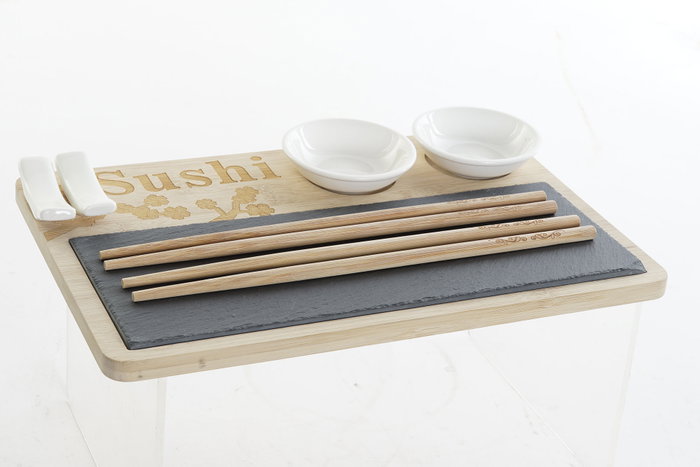 DKD Home Decor Sushi Set 9 Bambú Pizarra 28,5x18,5x2,6 Natural DKD Home Decor Sushi Set 9 Bambú Pizarra 28,5x18,5x2,6 Natural