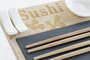 DKD Home Decor Sushi Set 9 Bambú Pizarra 28,5x18,5x2,6 Natural