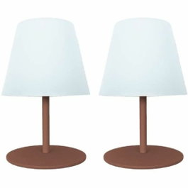 Lumisky Juego de 2 lámparas de mesa inalámbricas TWINS Terracota LED