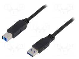 LogiLink Cable USB 3.0 de 2m con conectores USB A y USB B, Negro