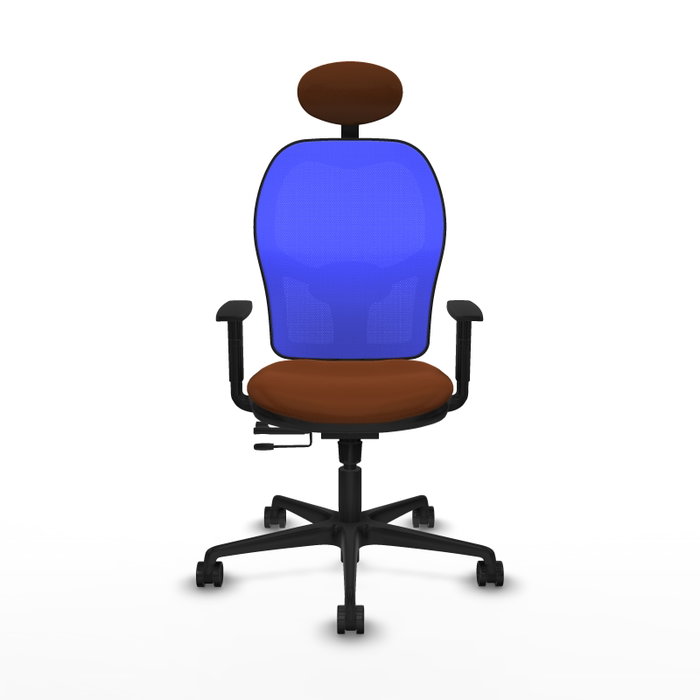 PIQUERAS Y CRESPO Silla de oficina Jorquera con mecanismo Sincro/Traslack, Malla Azul y Similpiel Marrón PIQUERAS Y CRESPO Silla de oficina Jorquera con mecanismo Sincro/Traslack, Malla Azul y Similpiel Marrón
