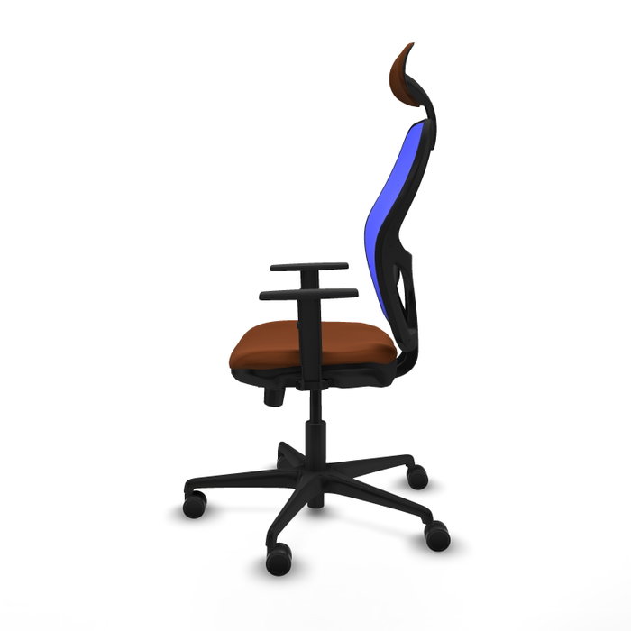 PIQUERAS Y CRESPO Silla de oficina Jorquera con mecanismo Sincro/Traslack, Malla Azul y Similpiel Marrón PIQUERAS Y CRESPO Silla de oficina Jorquera con mecanismo Sincro/Traslack, Malla Azul y Similpiel Marrón