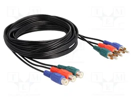 DeLOCK Cable de extensión RCA RGB 3 x macho a 3 x hembra, 3 m