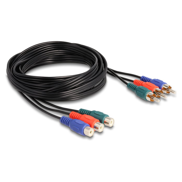 DeLOCK Cable de extensión RCA RGB 3 x macho a 3 x hembra 3 m