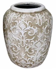 DKD Home Decor Jarrón Barroco Rugoso Crema