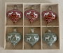 DKD Home Decor Set de 6 Colgantes de Corazón en Verde y Rojo
