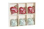 DKD Home Decor Decoración Colgante Navidad Tradicional Corazón Metal Madera Verde Rojo 13 x 2 x 14 cm Set de 6