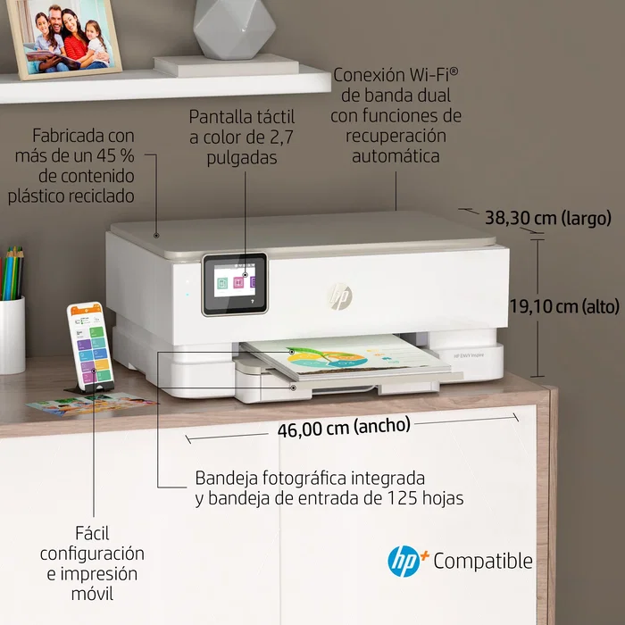 HP ENVY Inspire 7220e Wi-Fi Dúplex Blanca Multifunción