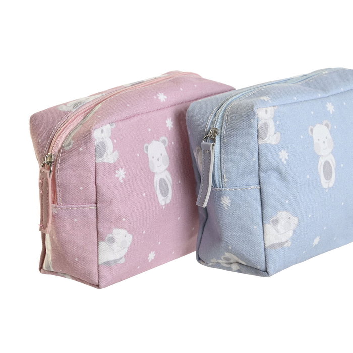 DKD Home Decor Neceser Canvas Impermeable Osos Surtido de 2 Unidades