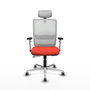 PIQUERAS Y CRESPO Silla de oficina Haches con mecanismo Sincro/Traslack Naranja oscuro y Blanco