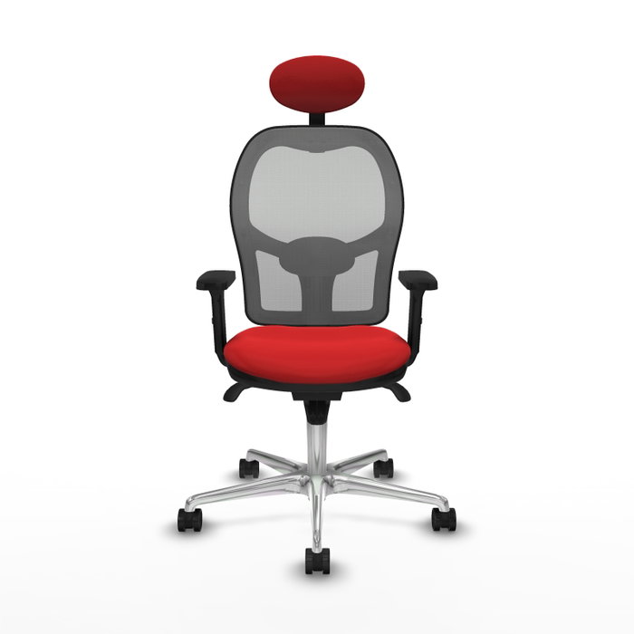 PIQUERAS Y CRESPO Silla de oficina Jorquera con mecanismo Sincro Rojo y Gris