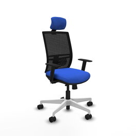 PIQUERAS Y CRESPO Silla de oficina Yunquera con mecanismo Sincro/Traslack Azul y Negro