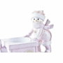 DKD Home Decor Figura de Resina Portavelas Rosa y Blanco