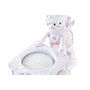 DKD Home Decor Figura de Resina Portavelas Rosa y Blanco